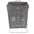 thumbnail image 1 of Large Capacity Foldable Laundry Basket, Cotton Linen Fabric, Iron Frame, Multipurpose Use, Waterproof for Bathroom and Bedrooms, 1 of 7