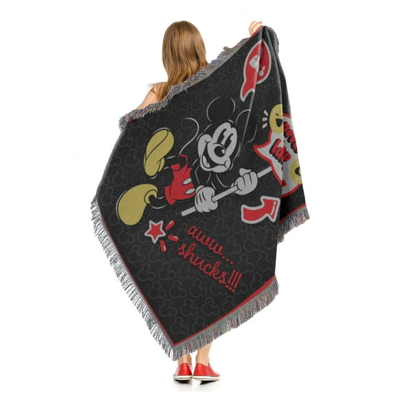 Mickey M Lots Of Laughs Woven Tapestry Throw Blanket