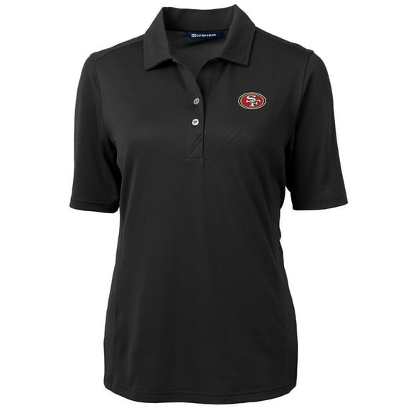 Women's Cutter & Buck Black San Francisco 49ers Virtue Eco Pique Recycled Polo