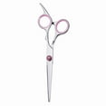 thumbnail image 1 of Tijeras de entresacar profesionales, tijeras para cortar el cabello con insertos de silicona, acero inoxidable anticorrosión para salón y hogar (rosa), 1 of 5