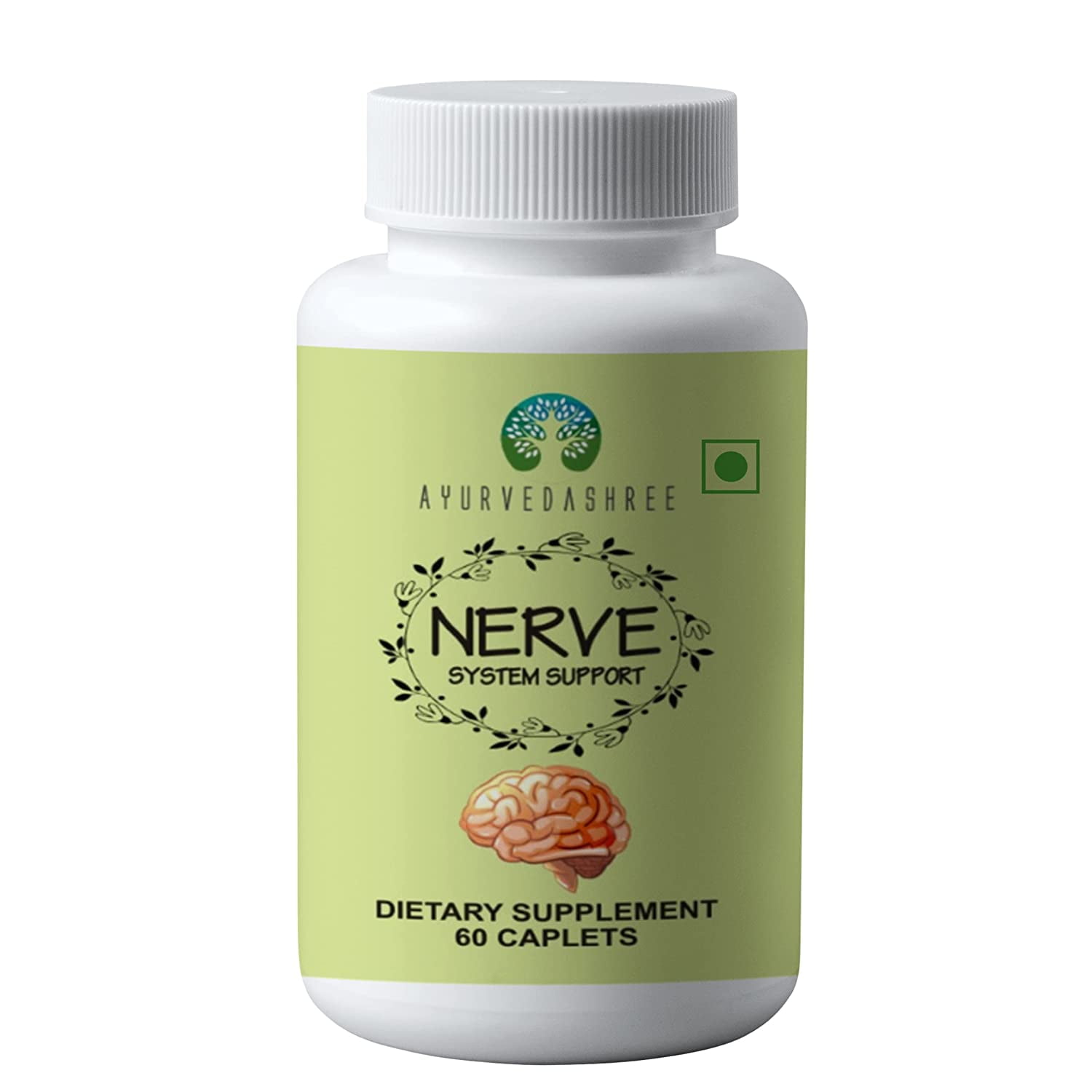 Ayurvedashree Nerve Support 60Caps I Each Caplet Contains 1000mg High