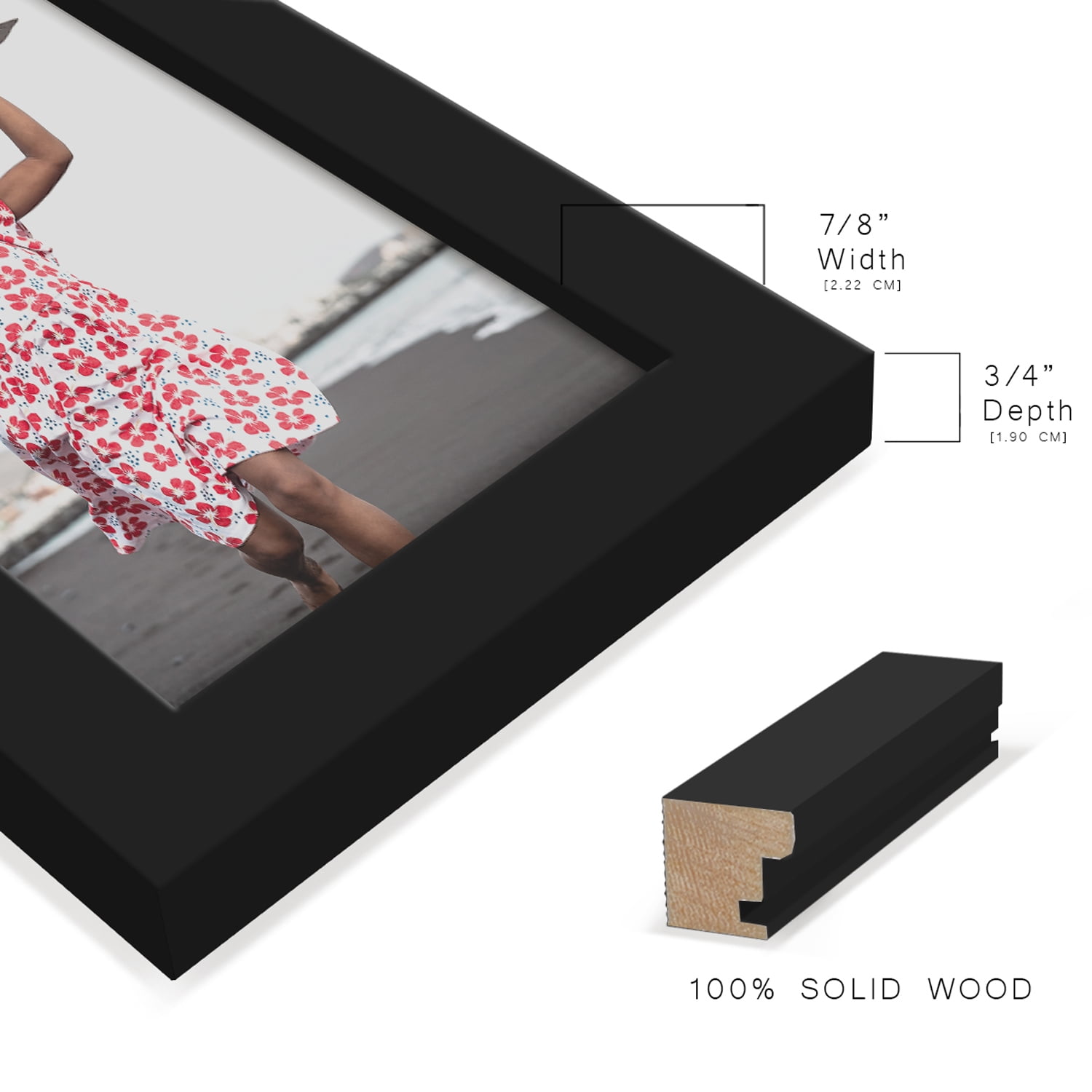 Modern 4 in. x 6 in. Black Picture Frame (Set of 2)