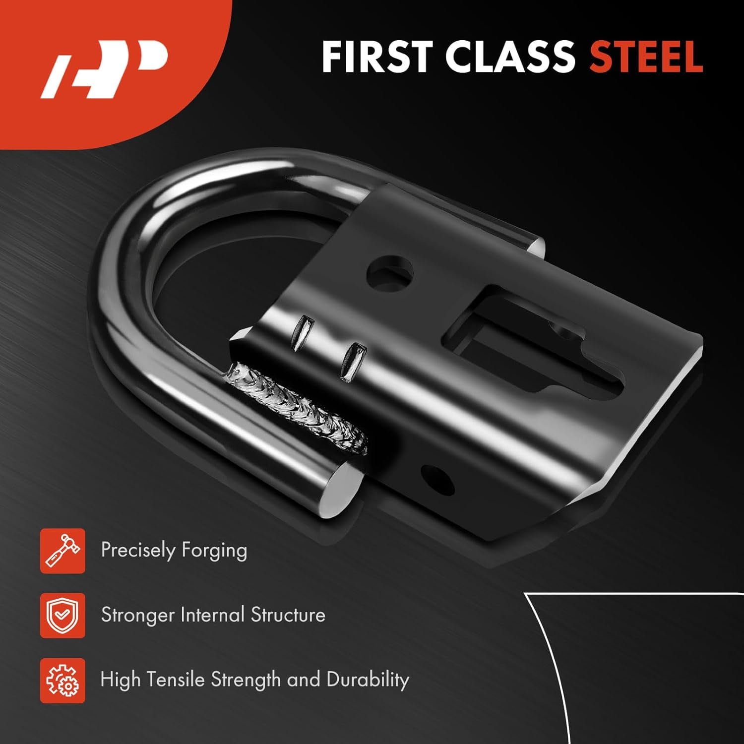 A-Premium Pair (2) Front Tow Hooks Heavy Duty D-Ring with Hardware Compatible with Ford F-150 F150 2009-2021 Pickup Front Left and Right Replace# FL3Z17A954C