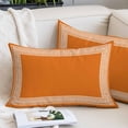 thumbnail image 3 of Burnt Orange Geometric Lumbar Pillow Covers 12x20 Inch, White Greek Key Design Abstract Modern Art Decorative Pillowcase with Zipper, Microfiber Breathable Throw Pillowcases for Sofa Bed Living Room, 3 of 9