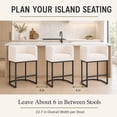 thumbnail image 6 of FANCROU 26" H Counter Height Bar Stools Set of 3, Fabric Barrel Stools with Back and Arms, Beige-Black Leg, 6 of 11