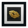 thumbnail image 2 of Trademark Fine Art "Golden Lips" Canvas Art by Color Bakery, White Matte, Black Frame, 2 of 4
