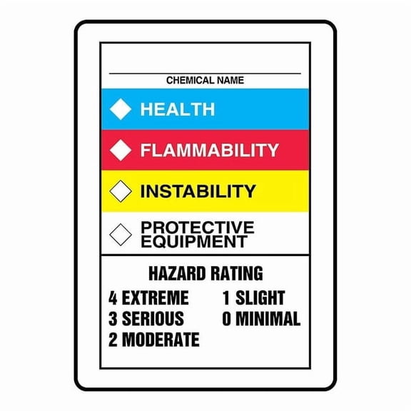 Accuform Chemical Label, Vinyl, 7 in W, 10 in H ZFD844VS