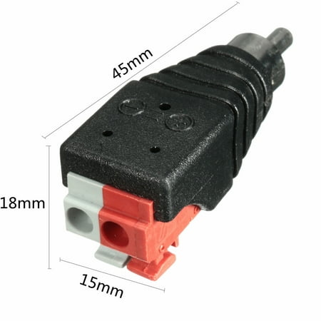 1Pc Speaker Wire Cable to Audio Male RCA Connector Adapter Jack Plug for CCTV LED Monitoring