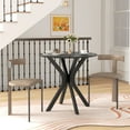 thumbnail image 2 of HOMCOM Dining Table Round Kitchen Table w/ Steel Legs for Dining Room, 2 of 10