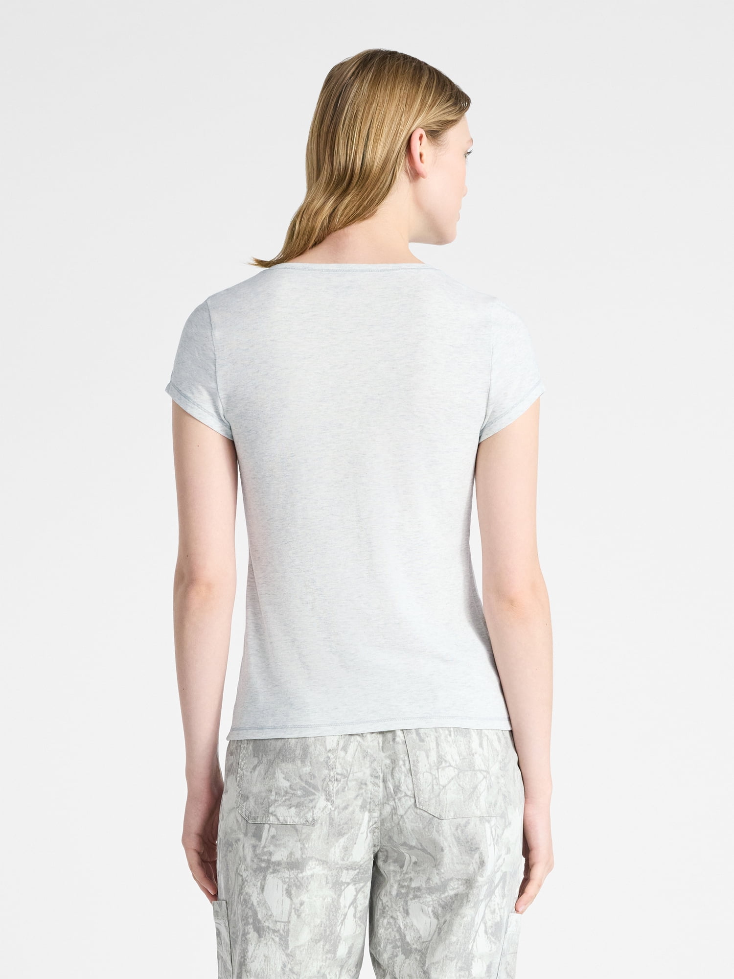 No Boundaries Crew Neck Tee with Short Sleeves, 1 or 3-Pack, Women’s