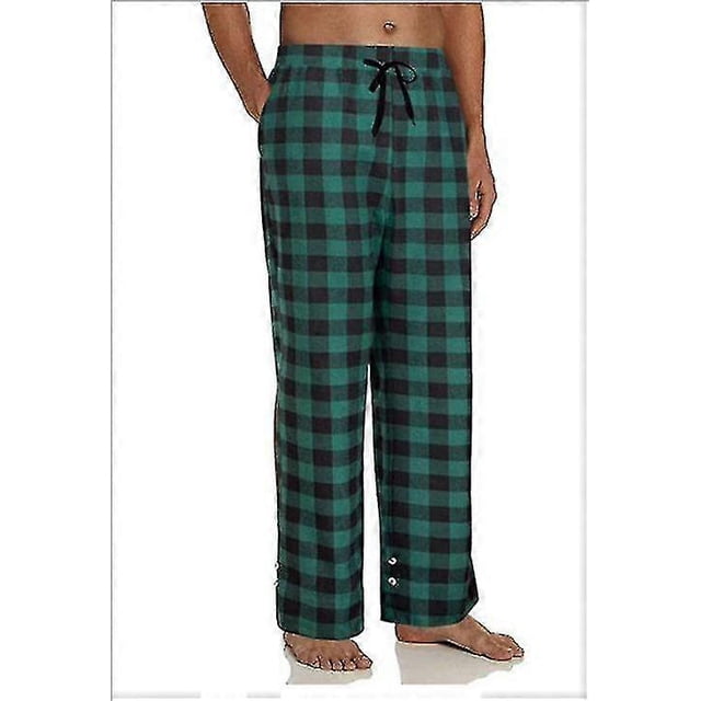 Mens Pajama Pants With Pockets, Mens Soft Flannel Plaid Pajama Sleep Pants