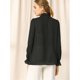 thumbnail image 5 of INSPIRE CHIC Blusa Camisa Tops Con Botones Manga Larga Pu?o Elástico Detalle De Volantes Para Mujeres Negro L, 5 of 6