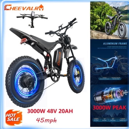 3000W(Peak)37 MPH Cheevalry G20  Electric Bike, 48V 20AH 20" *4 Off-Road  fat tire Mountain E-bike