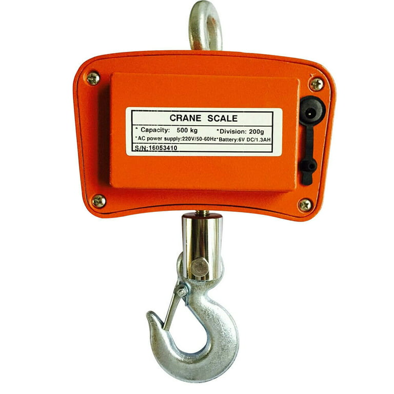 Hanging Scale,Klau 500 kg 1000 lb Digital Crane Scale Heavy Duty Industrial  Smart Weighing Tool Hoist Orange for Farm Factory