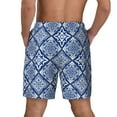 thumbnail image 3 of Kdxio Stylized Flowers Vintage Boho Print Men'S Swim Trunks With Compression Liner 7 Inch Inseam Quick Dry Swim Shorts, 3 of 7