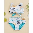 thumbnail image 2 of Bagilaanoe Toddler Baby Girls Swimsuits 2 Piece Bikinis Set Cartoon Print Sleeveless Tops + Bikini Briefs 6M 12M 18M 24M 3T 4T Kids Swimwear Bathing Suit Beachwear, 2 of 7