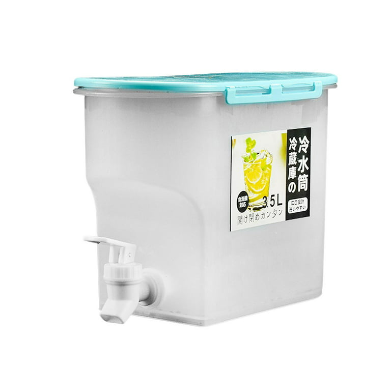 3.5L Beverage Dispenser with Faucet High Temperature Resistance Iced Tea Beverage Bucket Cold Drink Juice Dispenser Jug for Party Restaurant Blue