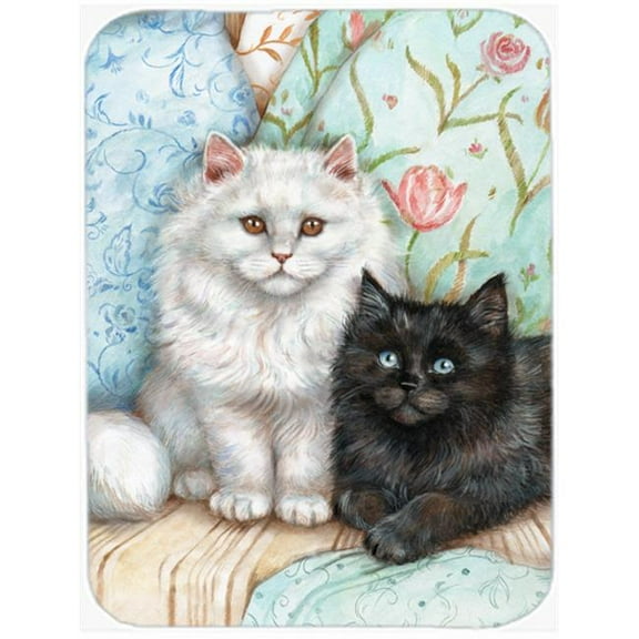 A Black Cat & a White Cat Glass Large Cutting Board