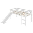 thumbnail image 3 of Hassch Modern Wood Low Loft Bed Twin Size with Slide for Living Room, White, 3 of 9