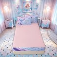 thumbnail image 4 of meiyoeat Mermaid Scale E Initial Zipper Full Size Comforter Sets with Fitted Sheet and 2 Pillowcases for Girls, Ocean Starfish Zipper Bedding Set, Purple Blue, Pink Reversible, 4 Pieces, 4 of 6