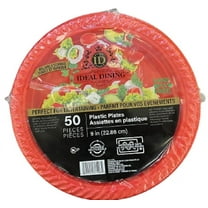 Nicole Fantani's Serving 9" Disposable Red Plastic plates Good to use in Microwave, Bulk Stock for Resturant, Hotel, Deli & Elegant Parties: 200 Count