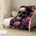 thumbnail image 2 of nygtbtfer Blanket Throw Pink Blanket Skull Blanket Flower Bones Animals Sofa Decor Twin Soft Bedroom Decor, 2 of 6