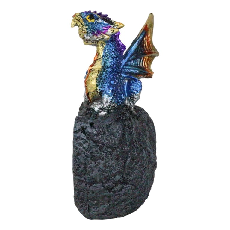 Ebros Andromeda Galaxy Dragon Backflow Incense Burner - 5.5" Tall Fantasy Statue With LED Light & Crystal Geode Base