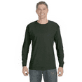 thumbnail image 2 of Gildan Ultra Cotton Crewneck T-Shirt for Men, Long Sleeve Classic Fit Forest Green Tee, 3XL, 2 of 6