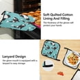 thumbnail image 3 of Kigai Killer Whale Pattern Oven Mitts and Pot Holders with Chef Apron,Set of 5 Heat Resistant Kitchen Gloves and Silicone Non-Slip Potholders Adjustable Neck Buckle Chef Apron, 3 of 6