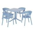 thumbnail image 2 of WestinTrends Playa 5-Piece Outdoor Resin Square Patio Dining Table Set with Stackable Patio Dining Chairs, French Blue, 2 of 13