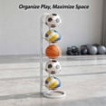 thumbnail image 5 of 4-Tier Storage Rack, White Iron Vertical Ball Holder, 35.2 x 9.45 in Space-Saving Sports Ball Organizer, Stable Freestanding Display Shelf for Basketball, Football, Volleyball Organization, 5 of 8