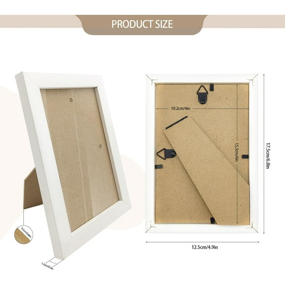 50 Piece White 4x6 Picture Frames for Wall or Tabletop, Lightweight &