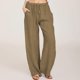 thumbnail image 1 of Pantalones Largos De Mujer Pantalones de lino y algodón con bolsillos Estilo bohemio Traje diario (Marrón claro XL) Ygjytge para Mujer Marrón claro T L, 1 of 7