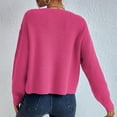thumbnail image 6 of AUNVITO Womens Round Neck Sweaters Solid Long Sleeve Pullover Fall Winter Outfits, 6 of 6