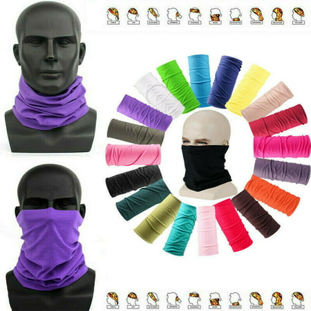 1PCS Multi-use Tube Scarf Bandana Head Face Mask Neck Gaiter Headwear（White)