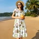 thumbnail image 4 of Balery Donut Sloth Vestidos sueltos de manga corta para mujer, vestidos de verano 2025, vestidos casuales de corte A con vuelo., 4 of 6