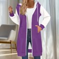 thumbnail image 2 of Jsaierl Women's Long Color Block Zip Up Hoodies Sweatshirts with Drawstring Pockets Casual Fall Travel Tops S-2XL, 2 of 7