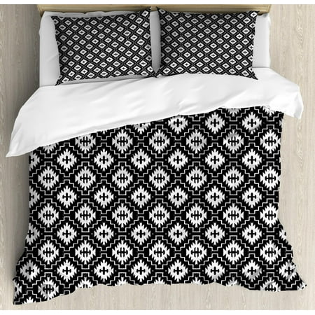 Aztec Queen Size Duvet Cover Set, Native Ornamental with ...