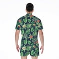 thumbnail image 2 of Hawaiian Tropical Leaves Pattern Short Sleeve Men'S Rompers, Aloha Tropical Hawaiian Casual Summer Jumpsuits Outfit, 2 of 4