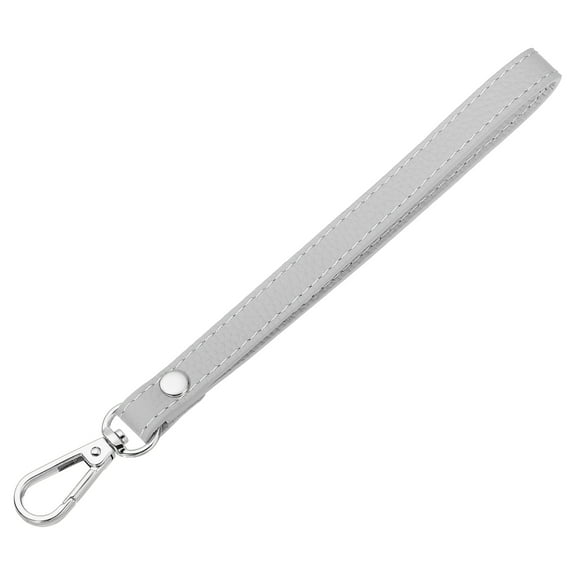 Uxcell Leather Wristlet Strap for Purse, Clutch, Wallet, Keychain Bag DIY (Light Gray Leather, Silver Clasp)