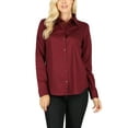 thumbnail image 5 of KOGMO Women's Basic Long Sleeve Button Down Shirts Office Work Blouse Regular Fit (S-3X), 5 of 8