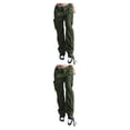 thumbnail image 3 of Minnieouse Otoño primavera mujer pantalones con bolsillos senderismo niñas estilo Casual Retro Jeans algodón pierna ancha Cargo pantalones ropa Verde S 2Conjunto, 3 of 6