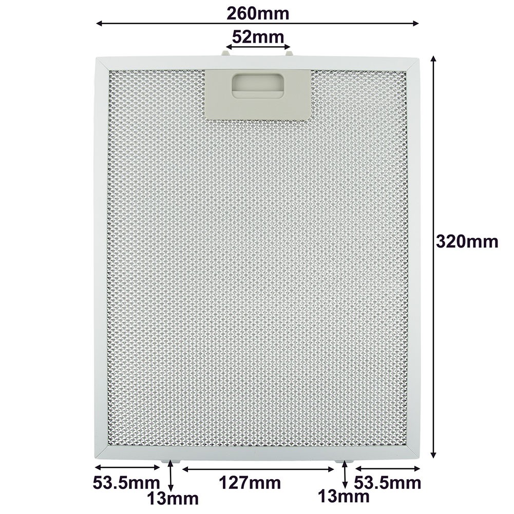4PCS Silver Aluminum Range Hood Grease Filter 320x260x9 mm Exhaust Fan Filter