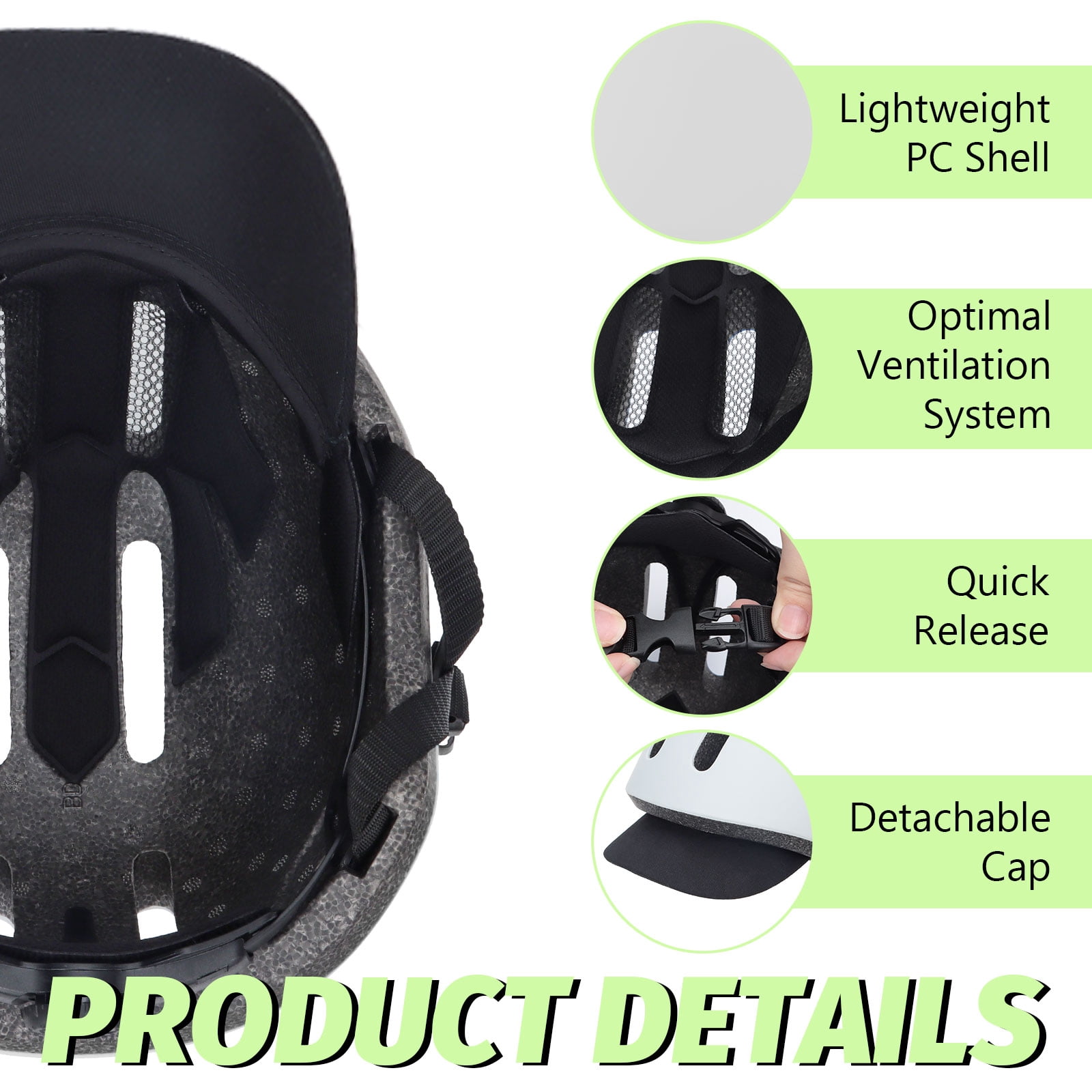 Semfri Unisex Adult Bike Helmet Cycling Skateboard Road Helmet for Multi-Sport City Road Commuter Cycling Biking Skating Large Size Gray