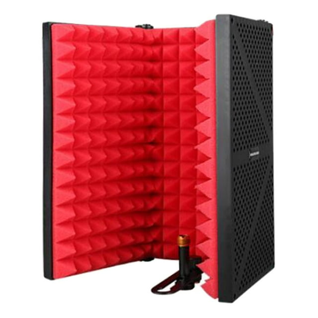 Escudo de aislamiento de micrófono Yuyangstore rojo tres paneles