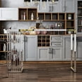 thumbnail image 5 of Furniture of America Norvel Contemporary Glass Top Bar Table in Chrome Plating, 5 of 9