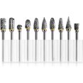 thumbnail image 1 of Rotary Tool Accessory, Dual-Cut Design Carbide Burr Set, Perfect for Wood Carving and Metal Polishing, Precision Machining with Tungsten Carbide Steel, Compatible with 1/8" Handles, 1 of 5