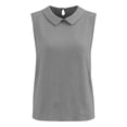 thumbnail image 4 of Tank Tops For Women Gray Womens Tops Fashion For Cute Sleeveless Collared Casaul Work Loose Fit Knitted Vests Womens Tank Tops, 4 of 4