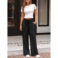 thumbnail image 6 of NICELF Womens Wide Leg Sweatpants | High Waisted Baggy Sweatpants for Woman | Comfy Cotton Blend Joggers with Pockets and Drawstring, Black, 6 of 9