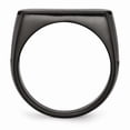 thumbnail image 2 of Grey Titanium Ring Band Men's Black Ti Polished Blue Anodized Stripe, 2 of 6